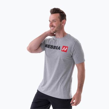 Pánské tréninkové tričko NEBBIA Red "N" light grey