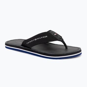 Pánské žabky  Tommy Hilfiger Leather Beach Sandal black