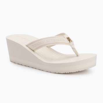 Dámské žabky Tommy Hilfiger Stripes Wedge Beach Sandal ivory