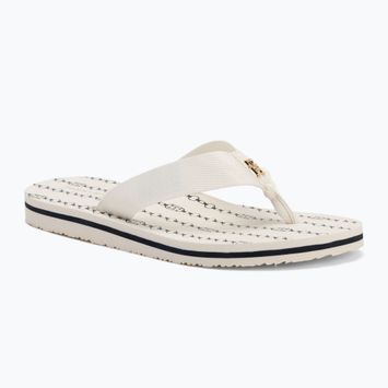 Dámské žabky Tommy Hilfiger Chain Print Beach Sandal ivory
