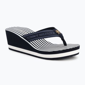Dámské žabky Tommy Hilfiger Stripes Wedge Beach Sandal space blue