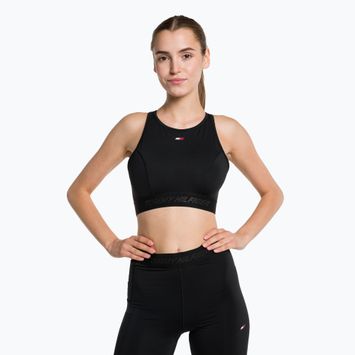 Tommy Hilfiger Mid Intensity High Neck Core černá fitness podprsenka