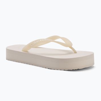 Dámské žabky Calvin Klein YW0YW01830 Beach Sandal Flatform Tpu eggshell/bright white
