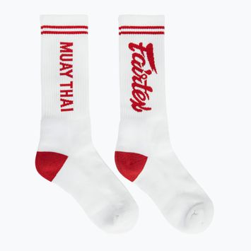 Ponožky Fairtex "Muay Thai" bílé/červené