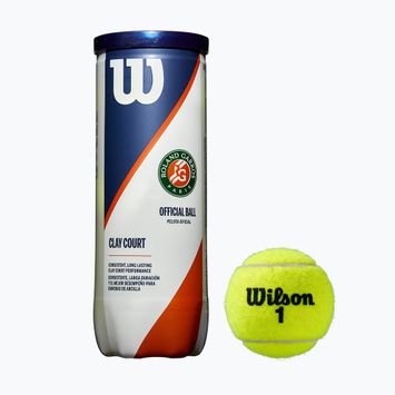 Sada tenisových míčků Wilson Roland Garros Clay Ct 3 ks žlutá WRT125000