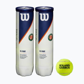 Tenisové míče Wilson Roland Garros All Ct 4 Ball 2Pk 8 ks žluté WRT116402