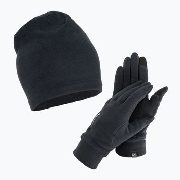 Pánský set čepice + rukavice Nike Fleece black/black/silver