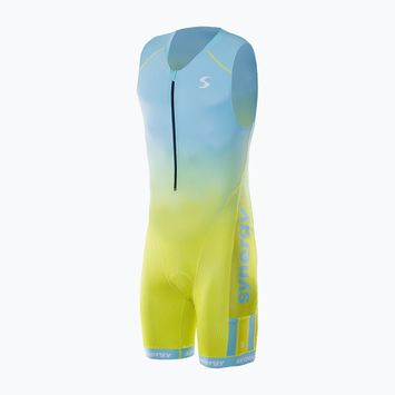 Pánská triatlonová kombinéza Synergy Elite Sleeveless Trisuit mint/yellow