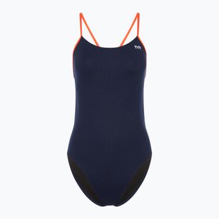 Dámské jednodílné plavky TYR Hexa Cutoutfit navy/orange