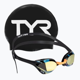 Plavecké brýle TYR Tracer-X Elite Mirrored gold/black