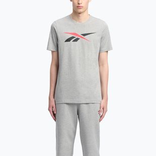 Pánské tričko  Reebok Gs Vector Tee medium grey heather/vector red