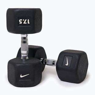 Pogumovaná činka Nike Strength Hex Dumbbell 17,5 kg black/white