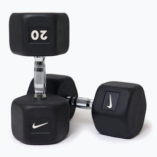 Pogumovaná činka Nike Strength Hex Dumbbell 20 kg black/white