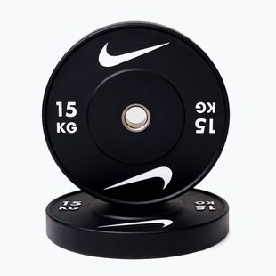 Olympijské bumperové závaží Nike Strength Rubber Bumper Plates 15 kg black/white