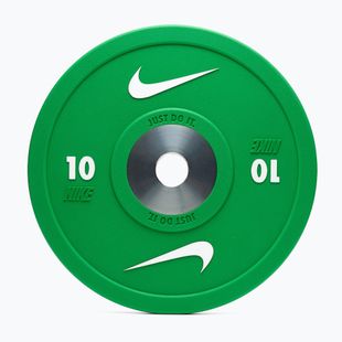 Olympijské bumperové závaží Nike Strength Pro Urethane Bumper Plates 10 kg green/white