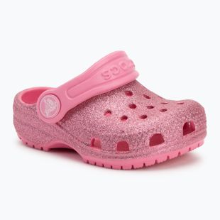 Dětské nazouváky Crocs Classic Glitter Clog Toddler pink lemonade