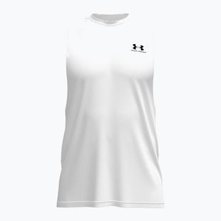 Pánské tréninkové tričko Under Armour Left Chest Cut Off Tank white/black