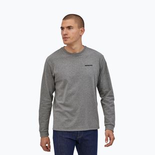 Pánské tričko Longsleeve Patagonia P-6 Logo Responsibili gravel heather