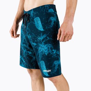 Pánské plavecké šortky Oakley Ohana Floral 20' modré FOA403022
