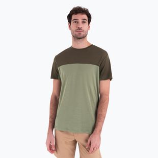 Pánské trekingové tričko  icebreaker Merino Cool-Lite Sphere III SS Tee Colour Block lichen/loden