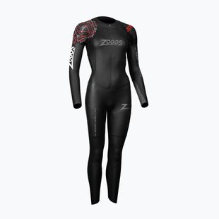 Dámský plavecký neopren Zoggs Ow Myboost Shell Fs 3.2 mm black/red
