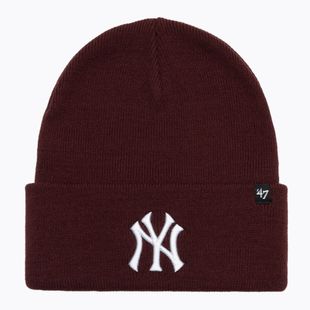 Zimní čepice 47 Brand MLB New York Yankees Haymaker dark maroon