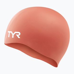 Plavecká čepice TYR Wrinkle Free Silicone coral/white
