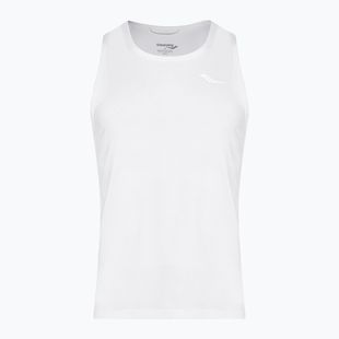 Pánské běžecké tílko tank top tričko   Saucony Stop tričko watch Singlet white