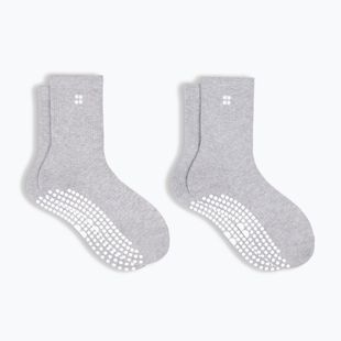Dámské ponožky Sweaty Betty Pilates Crew Gripper 2 pary light grey marl