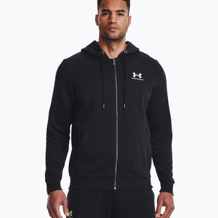 Pánská tréninková mikina Under Armour Essential Fleece Full Zip Hood Black 1373881