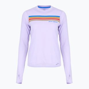 Dámské běžecké tričko Brooks Distance Graphic LS heather violet dash/stripe
