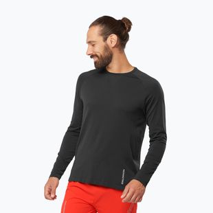 Pánské běžecké tričko longsleeve Salomon Sense Aero Seamless Tee deep black