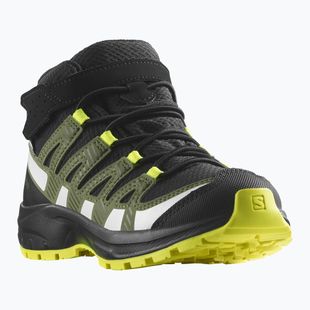 Dětské trekové boty Salomon Xa Pro V8 Mid CSWP black/deep lichen green/safety yellow