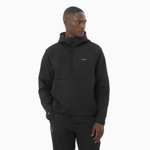 Pánská mikina  Salomon SHAKEout Half Zip Hooded deep black