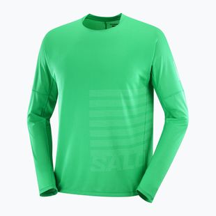 Pánské běžecké tričko longsleeve Salomon Sense Aero Tee GFX parakeet/spearmint