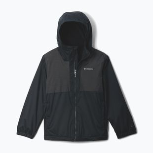 Dětská nepromokavá bunda Columbia Rainy Trails II Fleece mountain black/black slub