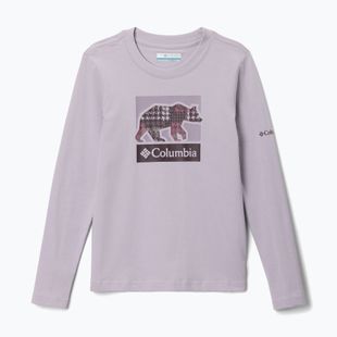 Dětské trekingové triko Longsleeve Columbia Hazeldel Hill Graphic Tee lavender pearl/barely printed