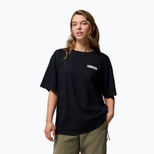 Dámské trekkingové tričko Columbia Rolling Bend Graphic Oversized Tee black/mountainview