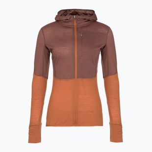 Dámská trekingová mikina Icebreaker Merino 200 Realfleece Descender Zip Hoodie dusty clay