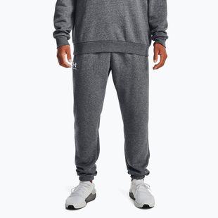 Pánské sportovní kalhoty Under Armour Essential Fleece Joggers pitch gray medium heather/white
