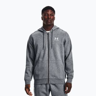 Pánská tréninková mikina Under Armour Essential Fleece Full Zip Hood Grey 1373881
