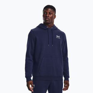 Pánská mikina Under Armour Essential Fleece Hoodie midnight navy/white