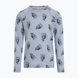 Dětská termo mikina Icebreaker Merino 200 Oasis Crewe Bear Tour Zinc Blue/Aop