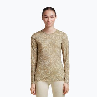 Dámské tričko Longsleeve icebreaker Merino 200 Oasis Crewe Moss Bloom cumin/undyed/aop