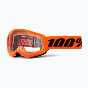 Dětské cyklistické brýle 100% Strata 2 Junior neon orange/clear