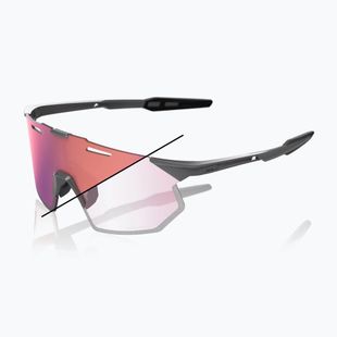 Sluneční brýle 100% Hypercraft SQ gloss light grey/rose gold mirror photochromic