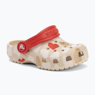 Dětské nazouváky Crocs Classic Heart Print Clog sandstone