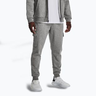 Pánské kalhoty Under Armour Rival Fleece Cargo Jogger castlerock light heather / white
