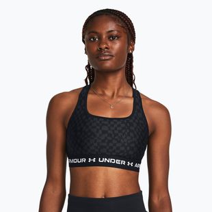 Fitness podprsenka Under Armour Crossback Mid Print black/castlerock/white