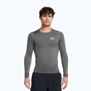 Pánské tričko longsleeve Under Armour Heat Gear Armour Comp castlerock/white